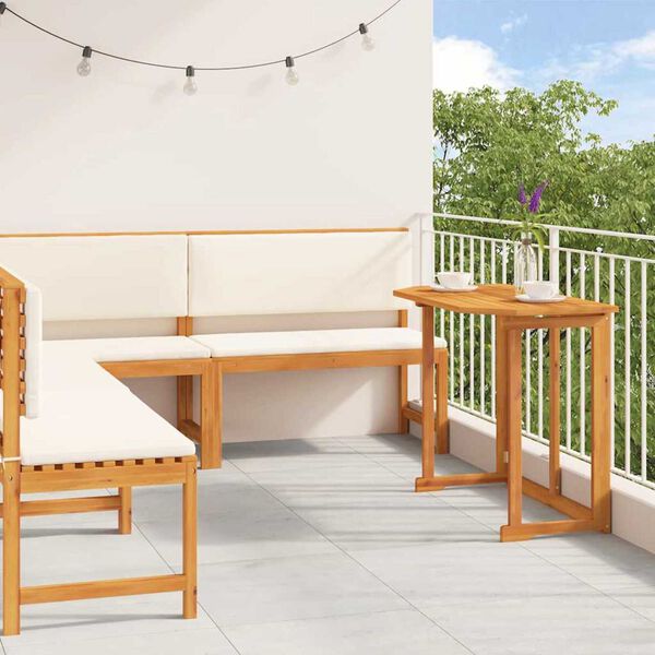 vidaXL Bänkset för trädgården 4 pcs Brun massivt akacia