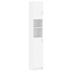 vidaXL Badrumssk&aring;p vit 32x25,5x190 cm konstruerat tr&auml;