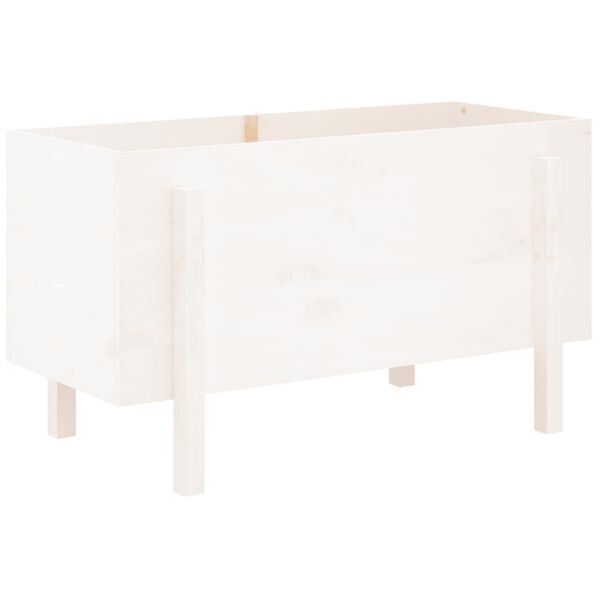 vidaXL Odlingsl&aring;da p&aring; ben 101x50x57 cm vit massiv furu