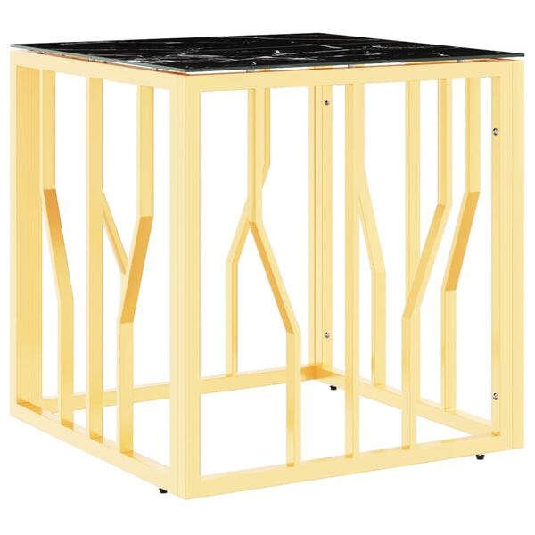 vidaXL Soffbord guld 50x50x50 cm rostfritt stål och glas