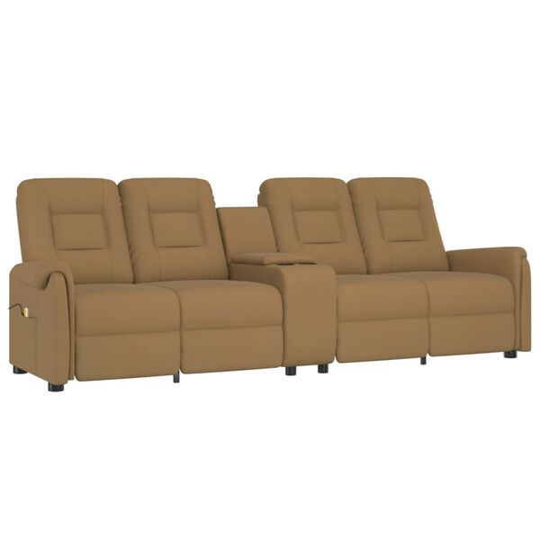 vidaXL Massagefåtölj med kopphållare 4-sits taupe