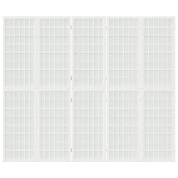 vidaXL Rumsavdelare med 5 paneler japansk stil 200x170 cm vit