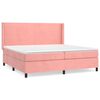 vidaXL Rams&auml;ng med madrass rosa 200x200 cm sammet