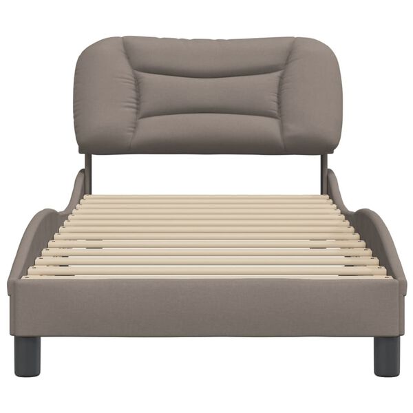 vidaXL Bed Frame without Mattress "Hvar" Taupe 90x190 cm Fabric