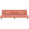 vidaXL B&auml;ddsoffa 2-sits med tv&aring; kuddar och fotpall rosa sammet