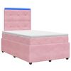 vidaXL LED s&auml;ngram med madrass med huvudgavel Rosa 120 x 200 cm Sammet