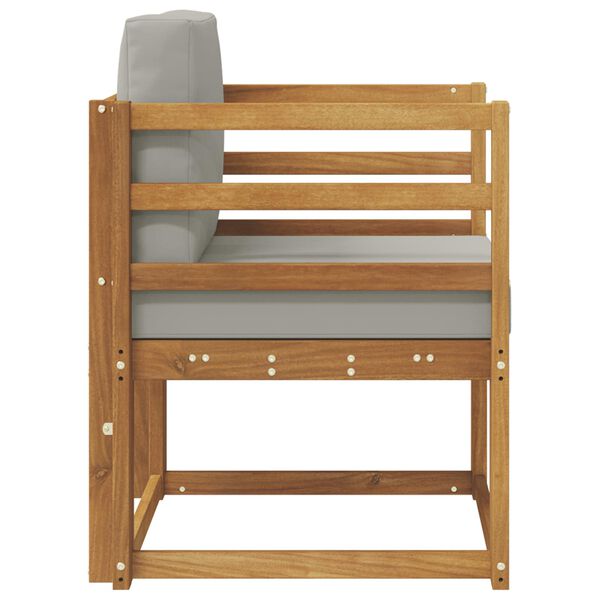 vidaXL Utomhussoffa Massivt akaciatr&auml; och polyester Naturlig