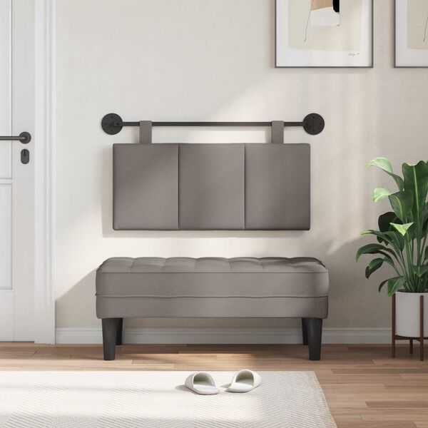 vidaXL H&auml;ngande Huvudgavel V&auml;ggmonterad Taupe 90 x 55 x 5 cm tyg