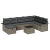 vidaXL Tr&auml;dg&aring;rdsoffset 9 st Poly rattan