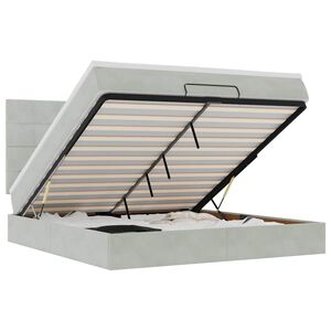 vidaXL Ottoman s&auml;ngram med madrasser ljusgr&aring; 180x200 cm sammet