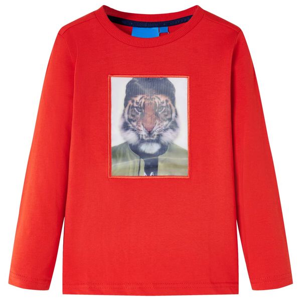 T-shirt med långa ärmar för barn röd 104