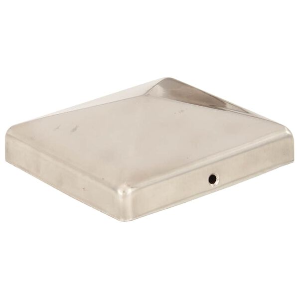 vidaXL Stolphattar pyramid 6 st rostfritt st&aring;l 101x101 mm