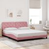 vidaXL Bed Frame with LED without Mattress Pink 180x200 cm Velvet
