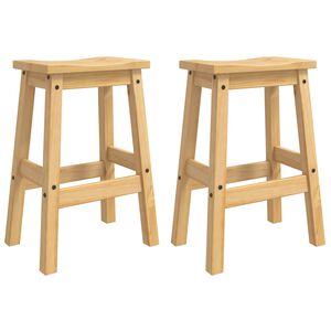 vidaXL Barpall 2 st Honungsvax 44 x 30 x 63 cm Massivt furu