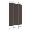vidaXL Rumsavdelare 3 paneler brun 120x200 cm tyg