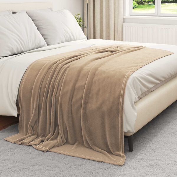 vidaXL Kastfilt Kamel 150 x 200 cm Fleece