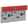 vidaXL Verktygssk&aring;p och pegboard-set 6 pcs R&ouml;d 200 x 25 x 115 cm St&aring;l