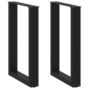 vidaXL Matbordsben U-formade 2 st svarta 50x(72-73) cm st&aring;l