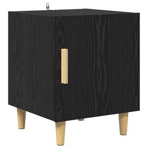 vidaXL Nattduksbord Svart Ek 40 x 40 x 50 cm Konstruerat tr&auml;