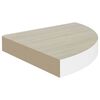 vidaXL Svävande hörnhyllor 2 st ek och vit 25x25x3,8 cm MDF