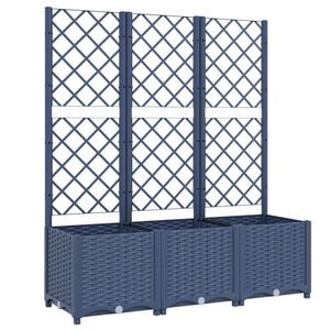 vidaXL Odlingsl&aring;da med spalj&eacute; bl&aring;gr&aring; 120x40x136 cm PP