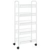 vidaXL Rullvagn 5 v&aring;ningar vit 46x26x105 cm j&auml;rn