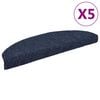 vidaXL Trappmattor sj&auml;lvh&auml;ftande 5 st 65x21x4 cm bl&aring; halvrunda stora
