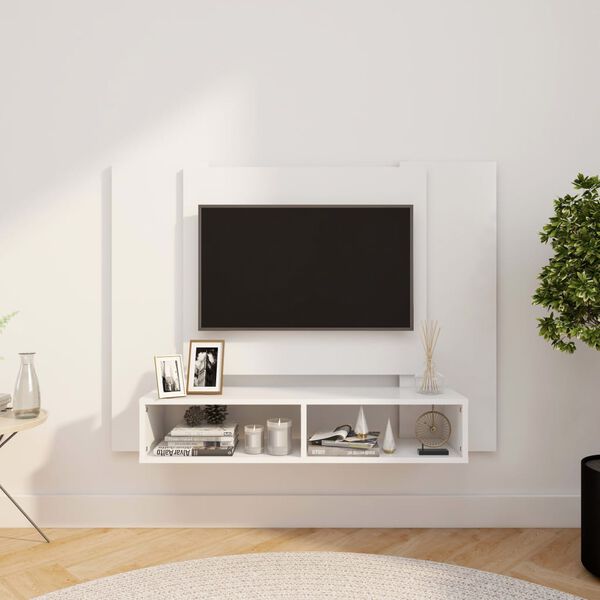 vidaXL V&auml;ggmonterat tv-sk&aring;p vit 120x23,5x90 cm konstruerat tr&auml;