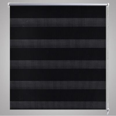 Rullgardin randig svart 100 x 175 cm transparent