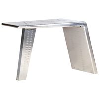 vidaXL Skrivbord flygplansdesign silver 112x50x76 cm metall