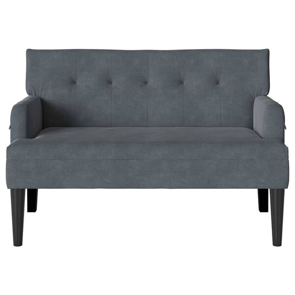 vidaXL Chesterfield Bänk Mörkgrå 112 x 65.5 x 75 cm Sammet