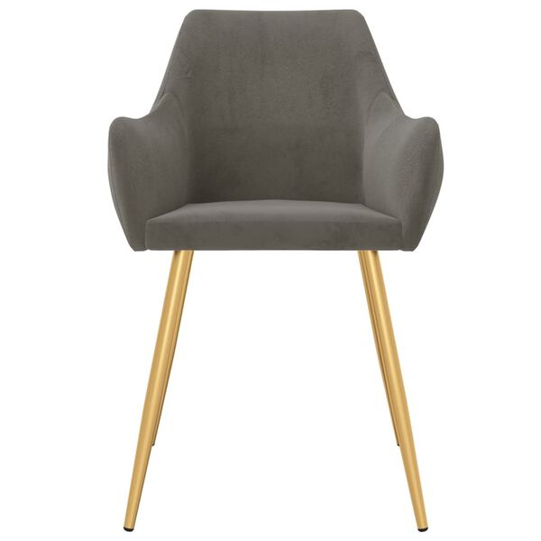 vidaXL Matstolar 6 st m&ouml;rkgr&aring; sammet