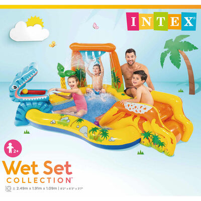 Intex Uppblåsbar pool Dinosaur Play Center 249x191x109 cm 57444NP
