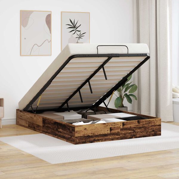 vidaXL Ottoman S&auml;ngram Gammalt tr&auml; 193 x 120 x 25 cm Sp&aring;nskiva