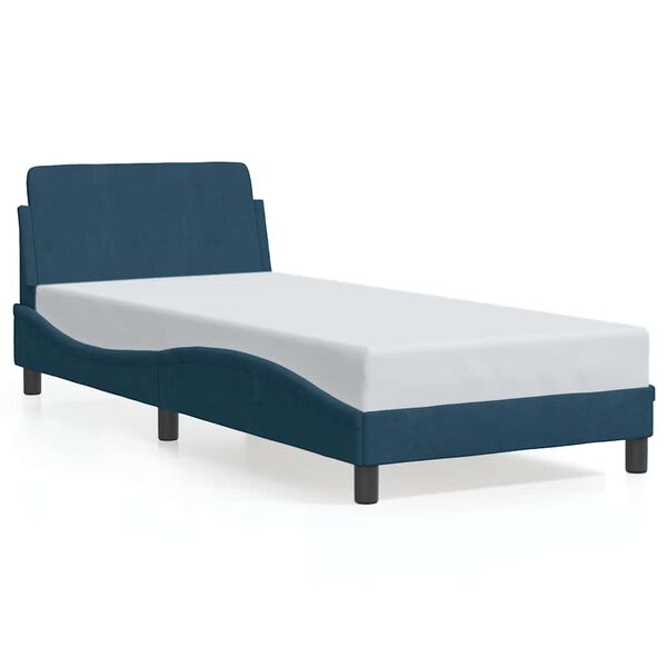 vidaXL Bed Frame with Headboard "Dover" Blue 90x190 cm Velvet