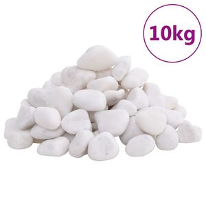 vidaXL Polerad sm&aring;sten 10 kg vit 2-5 cm