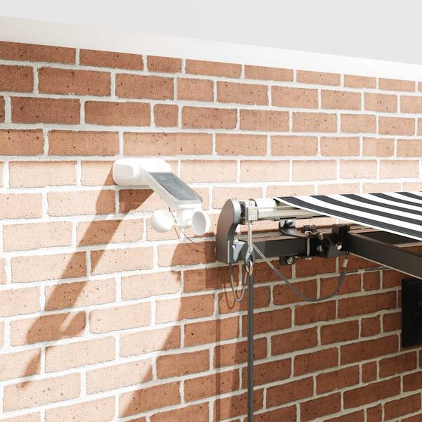 vidaXL Markis automatiskt infällbar med LEDs antracit&vit 450x300 cm