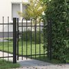 vidaXL Staketgrind BOXTEL enkeld&ouml;rr med v&auml;lvd topp st&aring;l 1x1 m svart