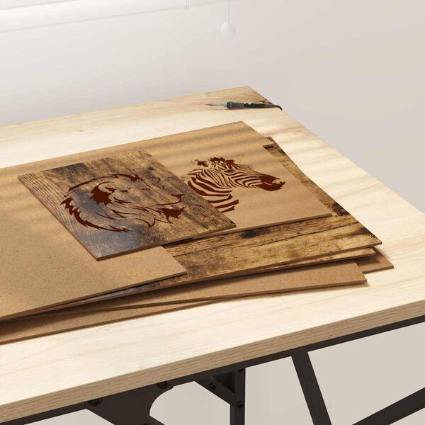 vidaXL Dekorpaneler 50 pcs R&ouml;kt ek 30 x 42 x 0.27 cm Konstruerat tr&auml;