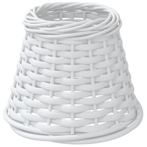 vidaXL Lampsk&auml;rm vit &Oslash;15x12 cm korgmaterial