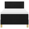 vidaXL B&auml;ddfj&auml;der med madrass med huvudgavel Svart 90 x 190 cm tyg
