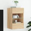 vidaXL V&auml;ggmonterad tv-b&auml;nk LED sonoma-ek 40x30x60,5 cm