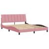 vidaXL Bed Frame without Mattress "Hanko" Pink 160x200 cm Velvet
