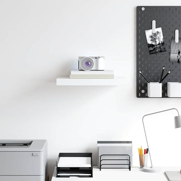 vidaXL Sv&auml;vande v&auml;gghylla vit 40x23x3,8 cm MDF