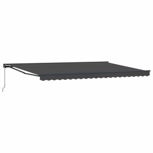 vidaXL Markisram Antracit 500 &times; 300 cm Polyester med PU-bel&auml;ggning