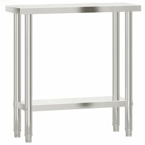 vidaXL Arbetsbord 82,5x30x85 cm rostfritt st&aring;l