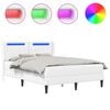 vidaXL S&auml;ngram med madrass Vit 120 x 190 cm Konstl&auml;der