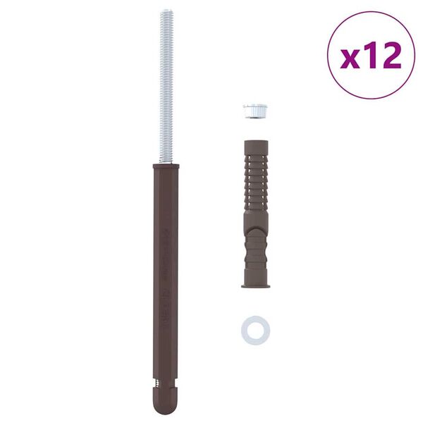 vidaXL Flytande hyllst&ouml;d 12 pcs Beige &Oslash;12 x 190 mm St&aring;l