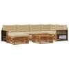 vidaXL Utomhussoffset 7 st Naturlig och Beige
