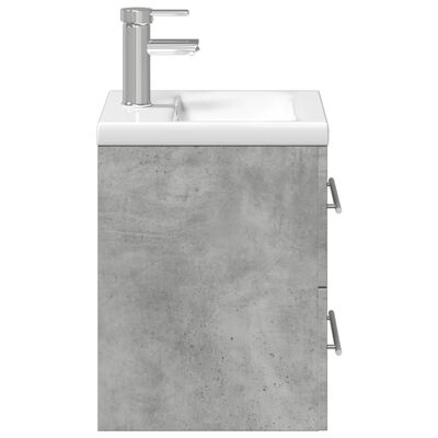 vidaXL Tvättställsunderskåp med underskåp betonggrå